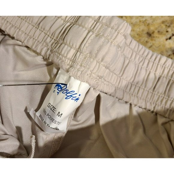 Dolphin Men's M Tan Swimming Swim Trunks Board Shorts Cargo Pocket Drawstring - Picture 4 of 8